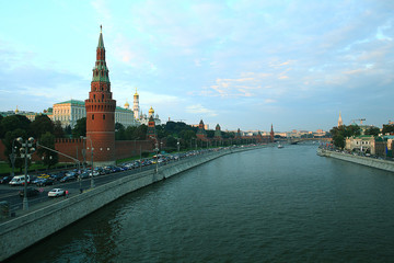 urban view Moscow street cathedrals