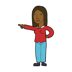 cartoon woman pointing