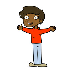 cartoon enthusiastic man