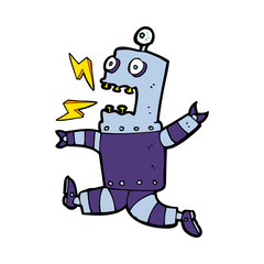 cartoon terrified robot