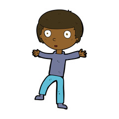 cartoon startled boy