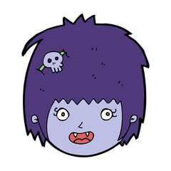 cartoon happy vampire girl face