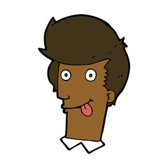 cartoon man with tongue hanging out