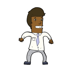 cartoon nervous businessman