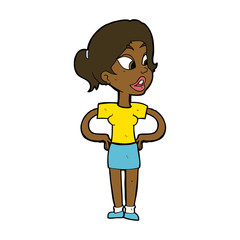 cartoon woman with hands on hips