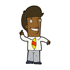 cartoon office man with idea