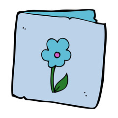 cartoon flower greeting card