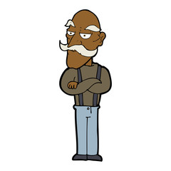 cartoon bored old man