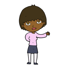 cartoon woman explaining