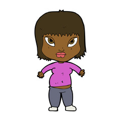 cartoon overweight woman