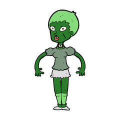 cartoon zombie monster woman