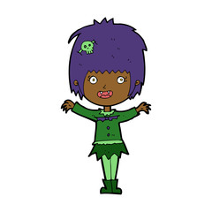 cartoon happy vampire girl