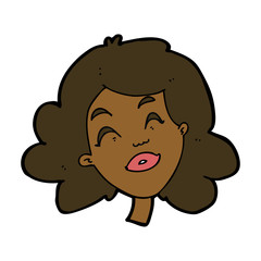 cartoon happy female face