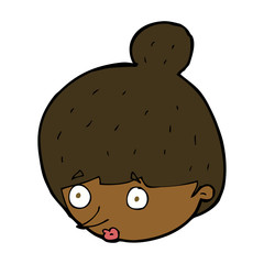 cartoon surprised woman's face