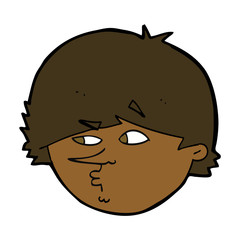 cartoon suspicious man