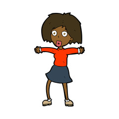 cartoon surprised woman