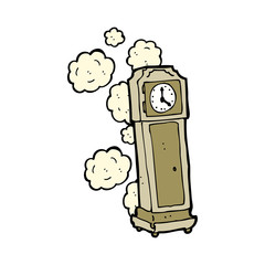 cartoon old grandfather clock