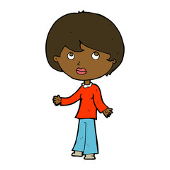 cartoon woman thinking