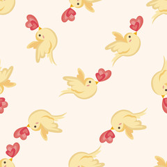 wedding bird ,seamless pattern