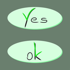 Iicon with yes and ok, illustration