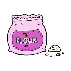 cartoon pink bag of flour