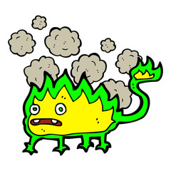 cartoon little fire demon