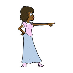 cartoon woman pointing finger