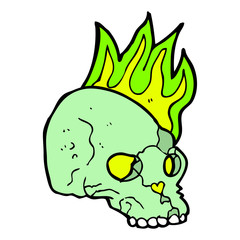 cartoon spooky skull