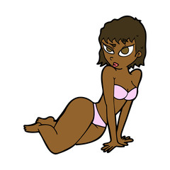cartoon sexy woman in underwear