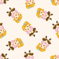 family girl character ,seamless pattern