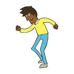 cartoon happy man dancing