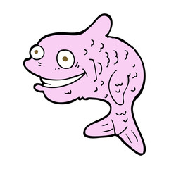 cartoon happy fish