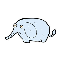 cartoon sad little elephant