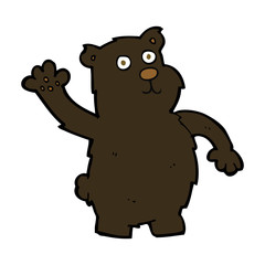 cartoon waving black bear