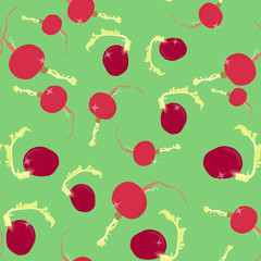 Radish vegetable vector,seamless pattern background