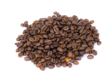 coffee beans isolate on white background soft focus