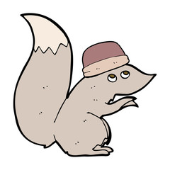 cartoon squirrel wearing hat