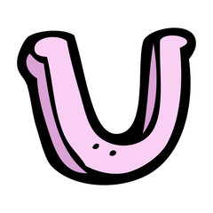 cartoon letter U