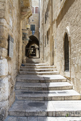 Sreet of Jerusalem Old City Alley . Israel