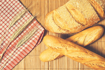 Bakery food on wood table