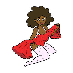 cartoon woman changing