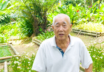 Portrait of a smiling asian senior man
