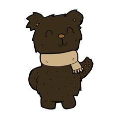 cartoon waving black bear