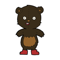 cartoon happy teddy bear in boots