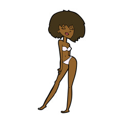 cartoon woman in bikini