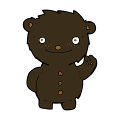 cartoon waving black bear
