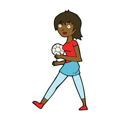 cartoon soccer girl