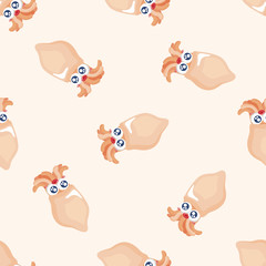 sea animal squid cartoon ,seamless pattern