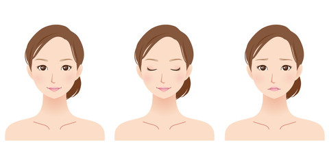 40代女性　美容　表情　顔セット