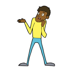 cartoon nervous man